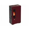 Queen Stufa a Pellet Ventilata Slim 5,5 kW Serbatoio 10 Kg Bordeaux Slim 5