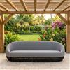 VivaGarden Divano da Esterno 3 Posti in Alluminio 91x220x71 cm Grigio Lafayette