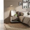 DecHome Comodino Sospeso 1 Cassetto 1 Vano Set 2 Comodini 46x30x30 Rovere/Bianco