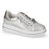 Valleverde Sneakers Valleverde 35492B pelle argento con cerniera platform 4 cm