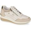 Valleverde Sneakers Valleverde VVCA153W pelle beige oro con cerniera zeppa 5,5 cm