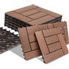 BAKAJI Set 11 Pezzi Piastrelle Pavimento WPC a Incastro da Esterno 30x30 cm Terracotta