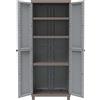 TERRY Armadio da Esterno / Balcone in Resina 68x39x170 cm Grigio/Tortora