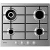 CANDY IDEA CHW6BR4WX PIANO COTTURA A GAS ACCIAIO INOX 4 FUOCHI 60 cm INCASSO