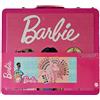 M.C. Group Barbie Valigetta Set Cancelleria Deluxe in Latta 60 Pezzi Misti per Bambine