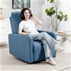 DecHome Poltrona Relax Reclinabile Manuale Funzione Dondolo Blu