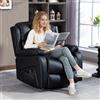 DecHome Poltrona Relax Reclinabile Massaggiante in Ecopelle 85x97X100 cm Nero