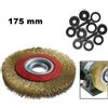 TANIASHOP SPAZZOLA IN ACCIAIO OTTONATO PER MOLA DA BANCO 175 mm CON SET DI ADATTATORI