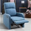 DecHome Poltrona Relax Reclinabile con Movimento Manuale Lino 67x83x107 cm Blu