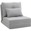 DecHome Poltrona Letto Convertibile in Chaise Longue e Divano da Terra Grigio