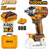 INGCO CIWLI2050 Svitabulloni Avvitatore ad impulsi 500Nm 1/2" 2 X 20V 4.0AH