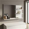 DecHome Mobile con Specchio Bagno 3 ripiani 75x10x48 cm Bianco