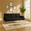 DecHome Divano Letto 3 Posti Reclinabile Rivestimento Effetto Lino Antracite