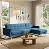 DecHome Divano Letto Clic-Clac 3 Posti 176x84x84 cm Blu Melange - Atene