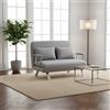 DecHome Divano Letto 2 Posti Moderno in Ecopelle 111x80x78 cm Grigio Chiaro