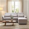 DecHome Divano Letto 3 Posti Moderno in Tessuto 210x164x89 cm Tortora - Cedric