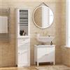 DecHome Colonna Bagno 2 Ante 1 Cassetto con Vetrina 40x27x171,5 cm Bianco