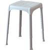 K design Sgabello bagno altezza regolabile 305x305x390-540h Bianco EH-STA-PP-BX