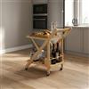 DecHome Carrello Cucina Portavivande Portabottiglie in Bambù 66x40x70 Naturale