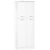 DecHome Mobile Multiuso con 2 Armadietti e Mensole 59x31x155cm Bianco