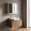 DecHome Mobile con Specchio Bagno 1 anta 2 ripiani 60x18x50 cm Bianco