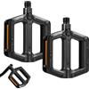 2 Pezzi Pedali MTB, Pedale Antiscivolo, Pedaliera Nero Flat, Pdali Con Riflettor