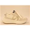 NO NAME CARTER JOGGER W ginnastica donna in tessuto panna e pelle grigio chiaro