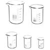 QWORK® 5 Pezzi Becher Graduato in Vetro Borosilicato 3.3 con Chiaro, 5ml