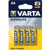 Varta Pile Stilo AA Blister da 4 Batterie Zinco Carbone VR2006