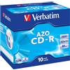 Verbatim CD-R AZO Crystal 700 MB 10 pz (Verbatim AZO CD-R80 52x 10pk J/C)