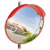 Relaxdays Specchio Stradale Convesso 60 cm, Resistente e Infrangibile, con Staffa di Fissaggio, Angoli Ciechi, Rosso