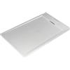 Ideal Standard - Ultra Flat S i.life, Piatto doccia rettangolare 120x90 in resina, Piletta di scarico lato corto, Finitura opaca effetto pietra, Bianco