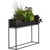 dobar Fioriera in metallo su palafitte - aiuola rialzata in comoda altezza di lavoro circa 80 cm - Vaso per piante come divisorio per balcone e terrazza - 100 x 28 x 80 cm - antracite