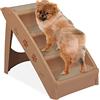 Relaxdays Scaletta a 4 Gradini, per Cani Piccoli & Grandi, Letto & Divano, Auto, Rampa, Max.100 kg, HLP 49x39x61, Beige