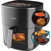 Cecotec Friggitrice ad Aria 6.5 Litri 2200 Watt Nero Cecofry&Grill Duoheat 6500