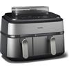 Philips Friggitrice ad Aria 9 Litri 2750 Watt Doppio Cestello Argento NA555/00