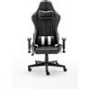 Momo Design Sedia Gaming Ergonomica in Pelle Braccioli Nero e Bianco MD-GC011-KW