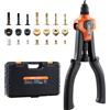 VEVOR Kit Rivettatrice per Inserti Filettati a Due Mani da 360 mm con 7 Mandrini