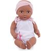 LullaBaby - Baby Doll - Completo 2 pezzi e fascia per capelli rosa - Bambola realistica da 36 cm - Carnagione calda e occhi marroni - Giocattolo per bambini da 2 anni in su
