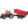 Bruder Trattore Massey Ferguson 7480 con Rimorchio Ribaltabile Veicolo 1:16 3+