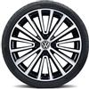 Volkswagen Polygon Cerchio in Lega, Nero Lucido, 6,5J x 17 Pollici, PCD 100/4, ET 43mm, per up!, Superficie Lavorata, Omologato
