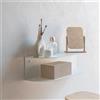 MILUKA Toeletta Trucco 60 cm in Metallo Bianca | Mensole da Muro Design a