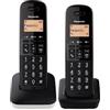 Panasonic Telefono Cordless Duo 50 Memorie Display 1.4 Nero Bianco KX-TGB612JTW