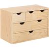 Astigarraga Cassettiera Ufficio Scrivania 6 Cassetti in Legno 40x20x28 cm