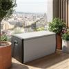 TERRY Cassapanca contenitore Baule da esterno in Resina 120x54x57 cm Nero/Grigio