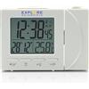 Explore Scientific Sveglia Digitale Proiezione Ora Display LCD Bianco RDP1001WHT