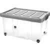 Tontarelli Contenitore con coperchio e ruote Sotto letto 60 L Grafite Puzzle Box