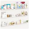 BAKAJI 6 x Mensole Trasparenti da Parete Scaffali a Muro Organizer Multiuso 38x10x4,8cm