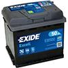 EXIDE Batteria 50, Ah 450, A/EN EB500 L 207mm B 175mm H 190mm Compatibilità con RENAULT Clio 3 Hatchback BR0/1, CR0/1 Clio 2 BB0/1/2, CB0/1/2, PEUGEOT 206 2 volumi/Coda spiovente 2A/C 207 WA, WC