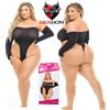 Pink Lipstick Lingerie Sexy set Body & guanti Lingerie lusso Teddy Nero Plus Size XL 2XL 3XL comoda